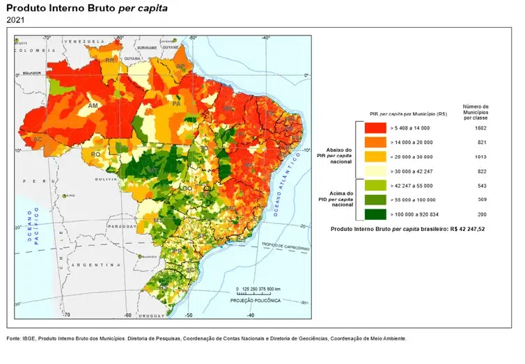 PIB per capita dos municipios brasileiros
